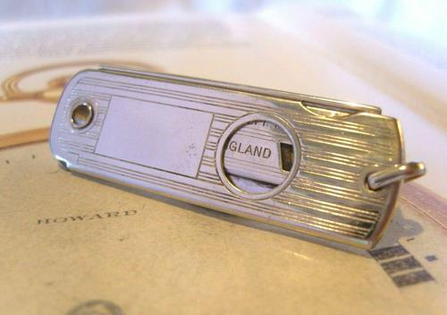 Vintage Pocket Watch Chain Fob 1930s Large Silver Chrome Valet Cigar Cutter Fob (1 of 12)