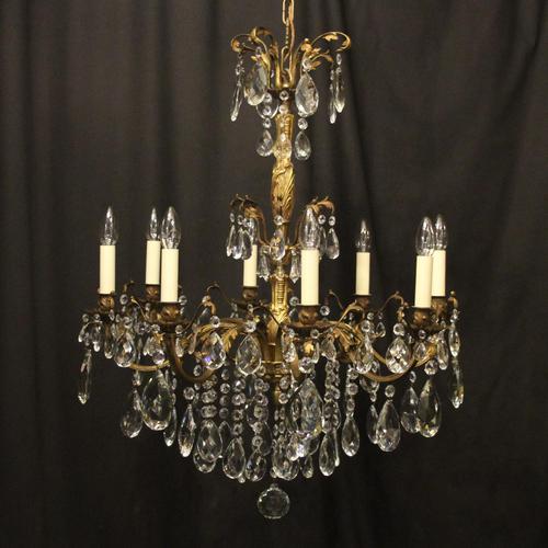 Italian 8 Light Gilded Bronze Antique Chandelier (1 of 10)