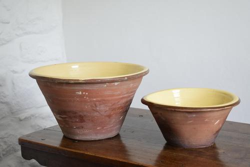 Set of 2 Large Earthenware Dairy Bowls from Smallbrook Potteries c.1900 (1 of 10)