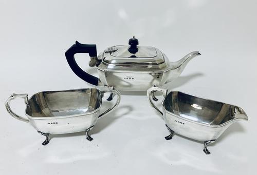 Solid Sterling Silver Art Deco Three Part Tea Set Service (1 of 20)