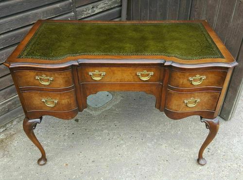 Walnut Serpentine Shaped Writing Desk c.1920 (1 of 8)