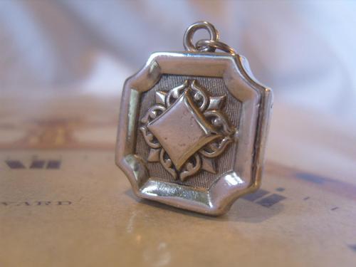 Antique Pocket Watch Chain Fob 1890s Victorian Silver Nickel Puffy Snowflake Fob (1 of 9)