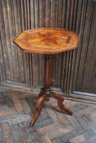 French Mixed Wood Octagonal Tripod Table (1 of 4) French Mixed Wood Octagonal Tripod Table (1 of 4)