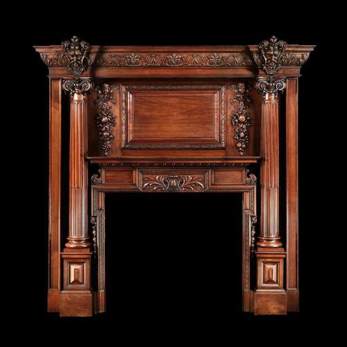 Grand Antique 19th Century Carved Walnut Fire Surround Provenance Castle Levan Manor (1 of 6)