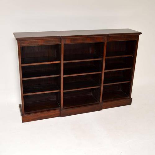 Antique Inlaid Mahogany Open Bookcase (1 of 11)