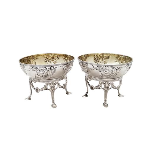 Pair of Antique Edwardian Sterling Silver Bowls / Dishes on Stands 1901 (1 of 9)