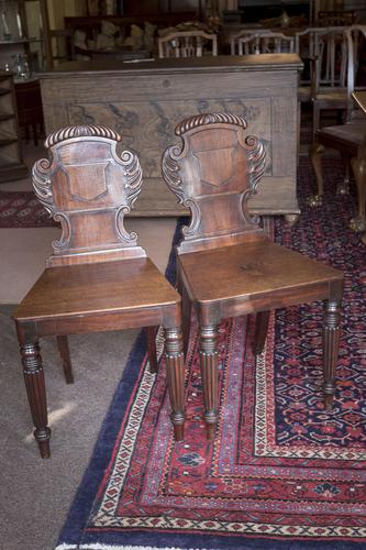 Pair of Late Regency Hall Chairs (1 of 3) Pair of Late Regency Hall Chairs (1 of 3)
