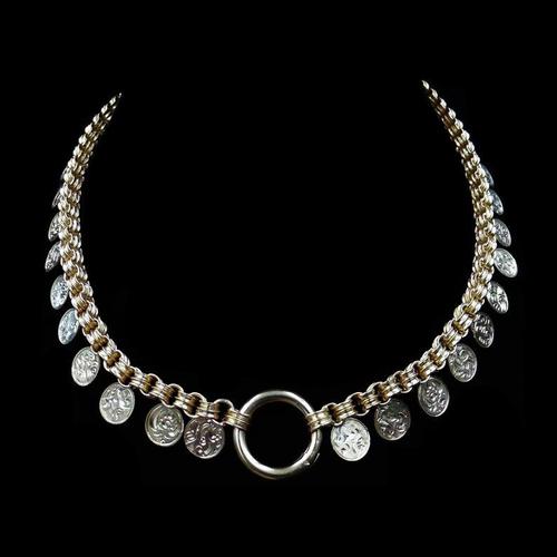 Antique Victorian Aesthetic Coin 18ct Yellow Gold on Sterling Silver Chain Collar Necklace (1 of 12) Antique Victorian Aesthetic Coin 18ct Yellow Gold on Sterling Silver Chain Collar Necklace (1 of 12)