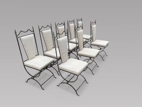 Set of Eight Steel Framed Chairs (1 of 6) Set of Eight Steel Framed Chairs (1 of 6)