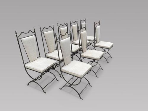 Set of Eight Steel Framed Chairs (1 of 6)