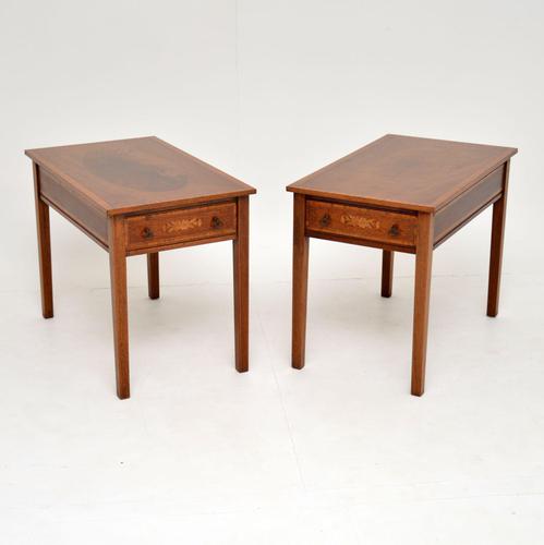 Pair of Antique Inlaid Mahogany Side Tables (1 of 12)