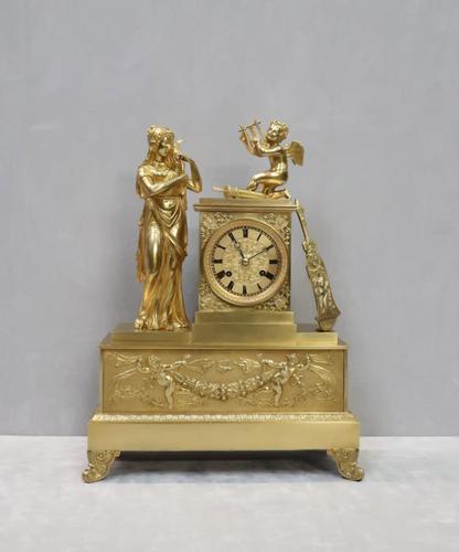 French Bronze Gilt Romanesque Empire Style Mantel Clock by Cailly Aine (1 of 12) French Bronze Gilt Romanesque Empire Style Mantel Clock by Cailly Aine (1 of 12)