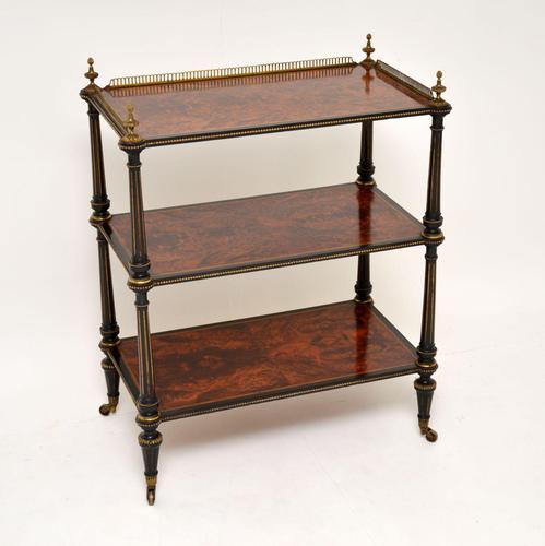 Antique Amboyna & Ebony Etagere Side Table (1 of 13)