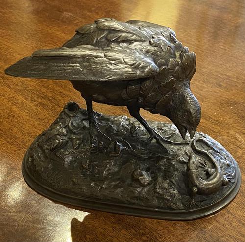 Jules Moigniez French Bronze Partridge with Lizard (1 of 6)