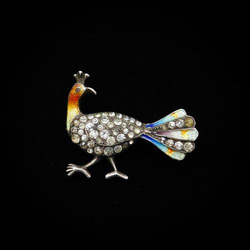 Antique Enamel and Paste Silver Peacock Bird Brooch Pin (1 of 10) Antique Enamel and Paste Silver Peacock Bird Brooch Pin (1 of 10)