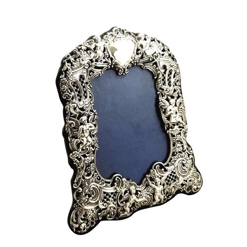 Antique Victorian Sterling Silver 'Cherubs' Photo Frame 1894 (1 of 10)