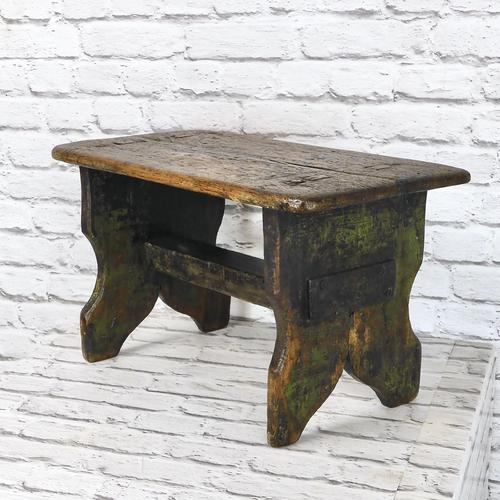 Large Rustic Bench Stool, Original Paint (1 of 6) Large Rustic Bench Stool, Original Paint (1 of 6)