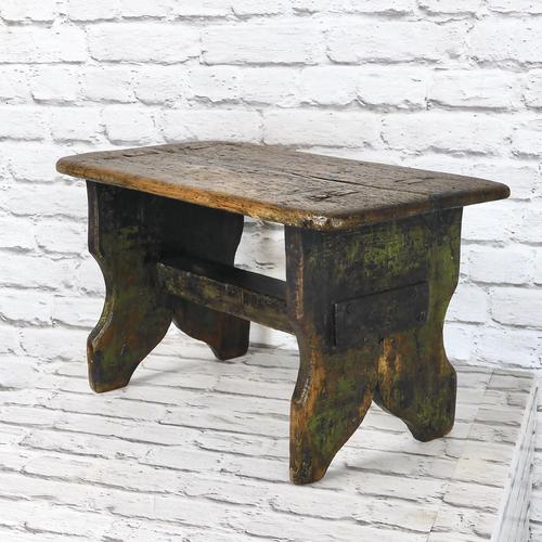 Large Rustic Bench Stool - Original Paint (1 of 6)