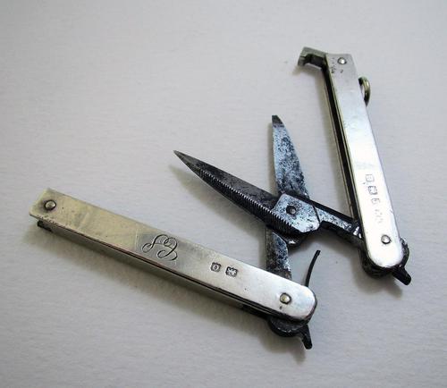 Rare Antique 1913 English Sterling Silver Patent Folding Scissors Pocket Traveling Sewing Chatelaine (1 of 10) Rare Antique 1913 English Sterling Silver Patent Folding Scissors Pocket Traveling Sewing Chatelaine (1 of 10)
