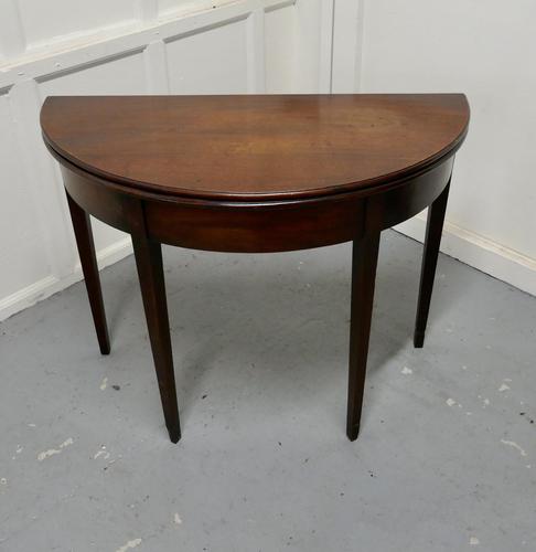 19th Century Mahogany Demi-lune Turn Over Top Tea Table (1 of 5) 19th Century Mahogany Demi-lune Turn Over Top Tea Table (1 of 5)