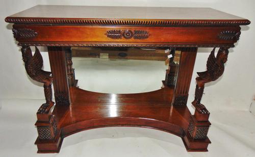 Empire Style Carved Mahogany Console Table (1 of 11)