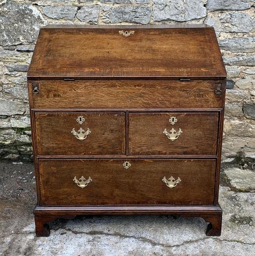 18th Century Georgian Oak Crossbanded Bureau (1 of 22)