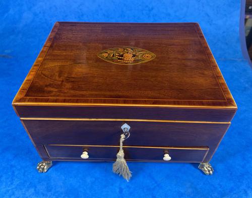 Georgian Mahogany Jewellery Box with Front Drawer (1 of 17)