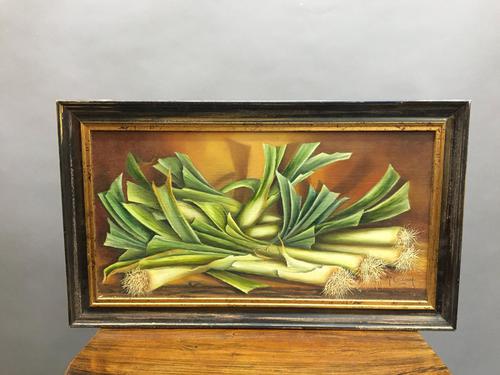 Oil on Board- Still-life Leeks (1 of 5)