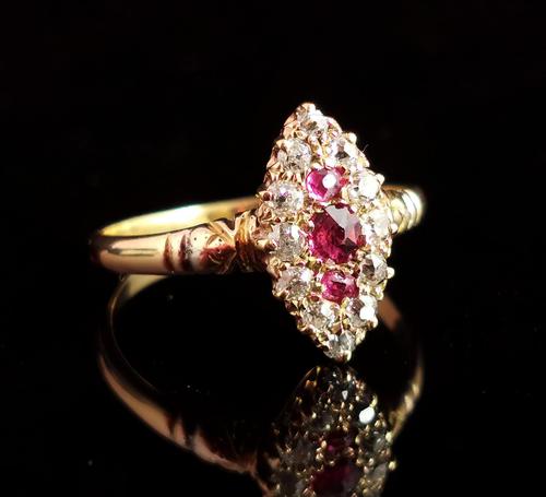 Victorian Ruby & Diamond Navette Ring (1 of 14) Victorian Ruby & Diamond Navette Ring (1 of 14)