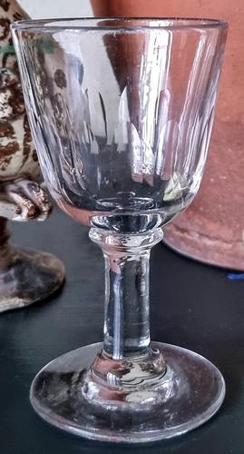 Victorian Facet Cut Wine Glass c.1865 (1 of 5)