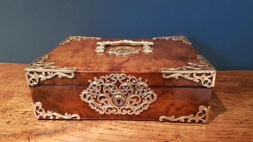 Superb Antique Figured Walnut Jewellery Box (1 of 6) Superb Antique Figured Walnut Jewellery Box (1 of 6)