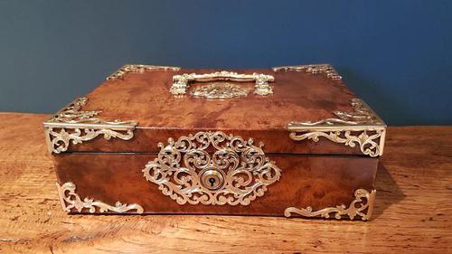 Superb Antique Figured Walnut Jewellery Box (1 of 6)