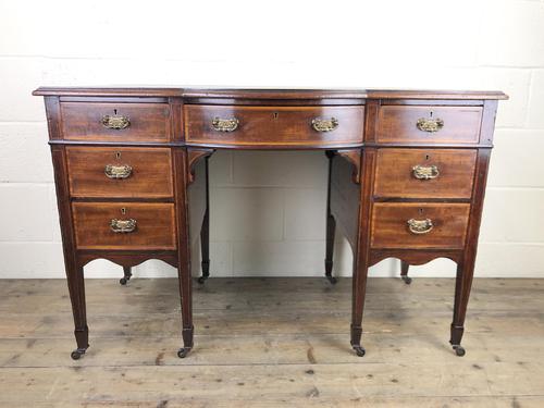 Edwardian Inlaid Mahogany Desk with Leather Top (1 of 11) Edwardian Inlaid Mahogany Desk with Leather Top (1 of 11)