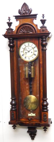 Wow! Antique German Double Weight Walnut 8-Day Vienna Regulator Wall Clock by Gustav Becker (1 of 11)