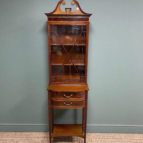 Quality Tall Slim Mahogany Victorian Antique Bookcase (1 of 8)