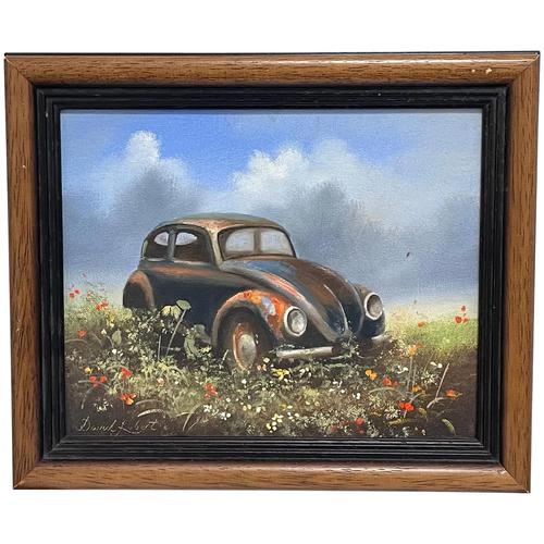 Oil Painting "Unloved Abandoned VW Beetle Car" Signed David Robert (1 of 27) Oil Painting "Unloved Abandoned VW Beetle Car" Signed David Robert (1 of 27)