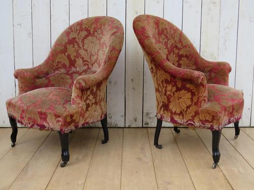 Pair of Antique Napoleon III Armchairs for re-upholstery (1 of 9)