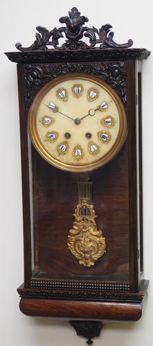 Rare Early Wall Clock Large Dial Rosewood 8 Day Striking Vienna Wall Clock (1 of 10) Rare Early Wall Clock Large Dial Rosewood 8 Day Striking Vienna Wall Clock (1 of 10)