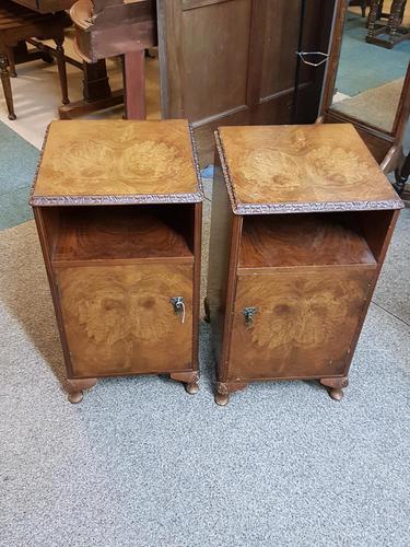 Pair of Walnut Bedside Tables (1 of 5)