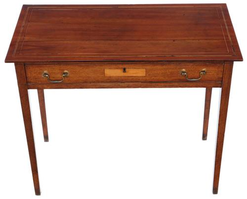 Georgian Inlaid Mahogany Writing Side Table Desk (1 of 8)