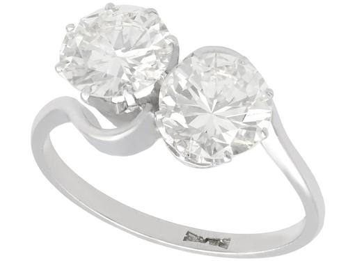 2.85ct Diamond & Platinum Twist Ring - Vintage c.1940 (1 of 9) 2.85ct Diamond & Platinum Twist Ring - Vintage c.1940 (1 of 9)