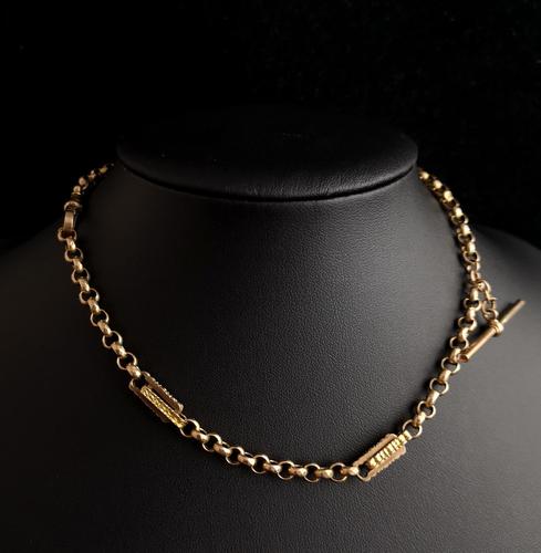 Antique Victorian 9ct Gold Albert Chain, Fancy Link (1 of 12)