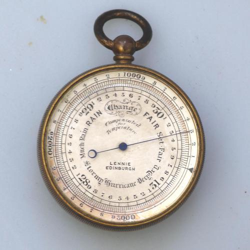 Antique Pocket Barometer with Hurricane Forecast by Lennie Edinburgh 19th Century (1 of 4)