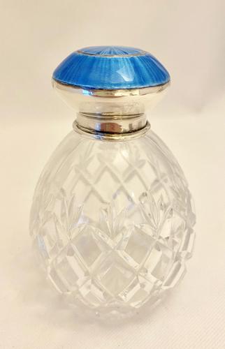 Enamel on Silver Mounted Perfume Scent Bottle. Birmingham 1929 (1 of 9)