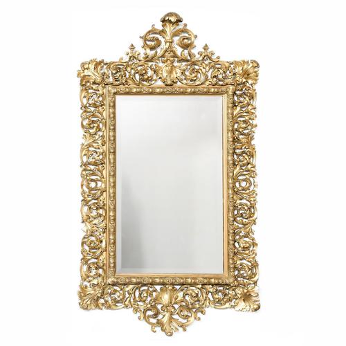 Carved Giltwood Rococo-style Large Wall Mirror (1 of 5)