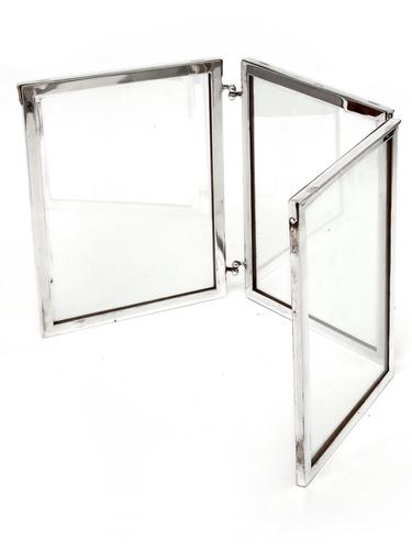 Simple Simon Patent Campaign Style Silver Plated Folding Photo Frame (1 of 7)