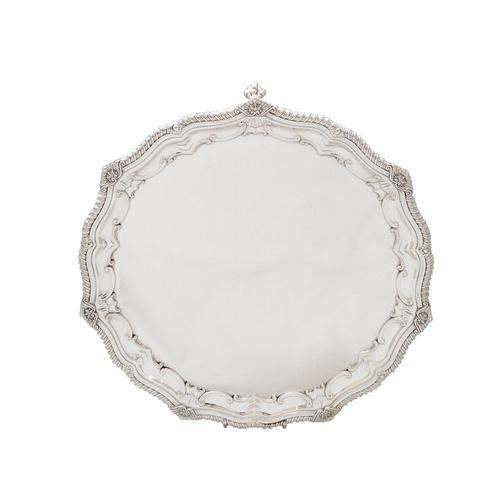 Antique Edwardian Sterling Silver 12" Salver / Tray - 1907 Mappin & Webb (1 of 10)