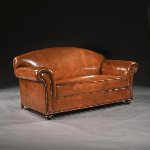 Late 19th Century Victorian Leather Upholstered Drop Arm Sofa (1 of 6) Late 19th Century Victorian Leather Upholstered Drop Arm Sofa (1 of 6)