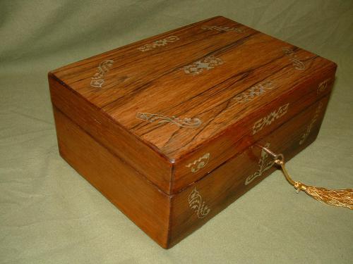 Inlaid Rosewood Jewellery –Table Box c.1850 (1 of 7)