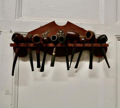 Collection of 12 Vintage Tobacco Pipes in a Pipe Rack (1 of 4) Collection of 12 Vintage Tobacco Pipes in a Pipe Rack (1 of 4)